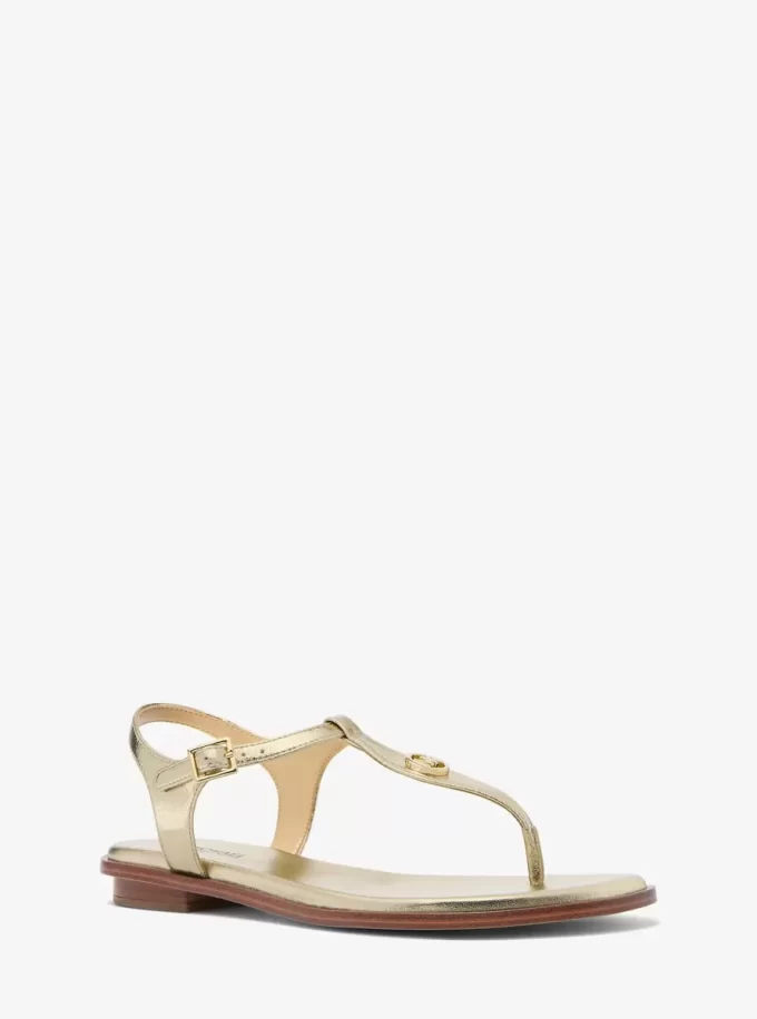 Mallory Metalik T-Kayışlı Sandalet