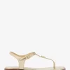 Mallory Metalik T-Kayışlı Sandalet