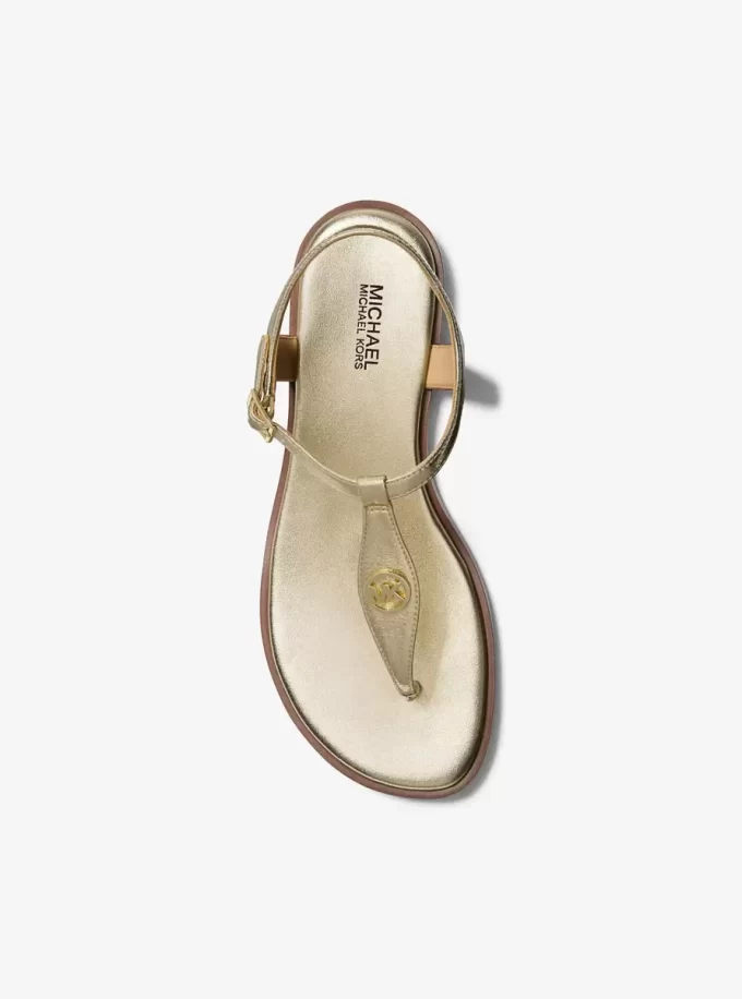 Mallory Metalik T-Kayışlı Sandalet