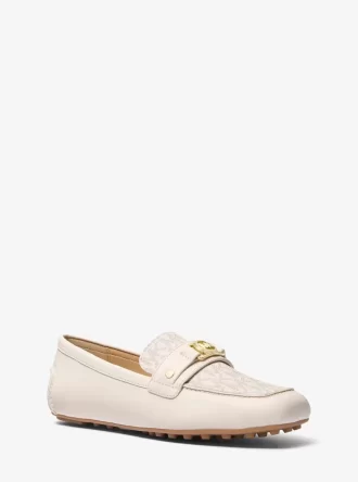 Mandy Deri ve İmza Logolu Mokasen Loafer