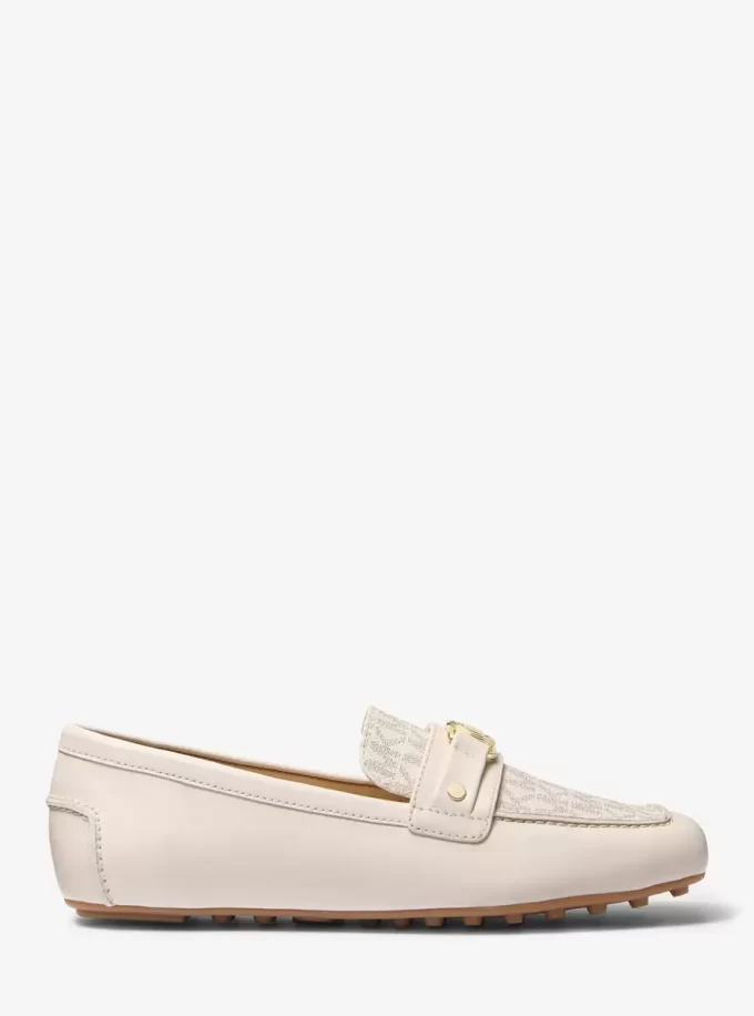 Mandy Deri ve İmza Logolu Mokasen Loafer