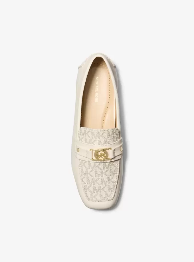 Mandy Deri ve İmza Logolu Mokasen Loafer