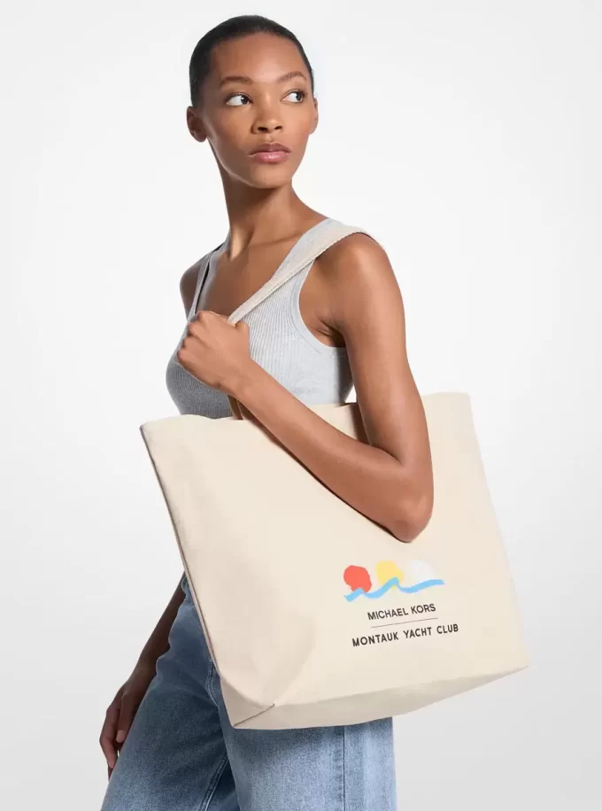 Michael Kors x Montauk Yacht Club Pamuklu Kanvas Tote Çanta