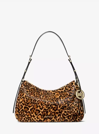 Nolita Orta Boy Leopar Desenli Dana Kılı Omuz Çantası