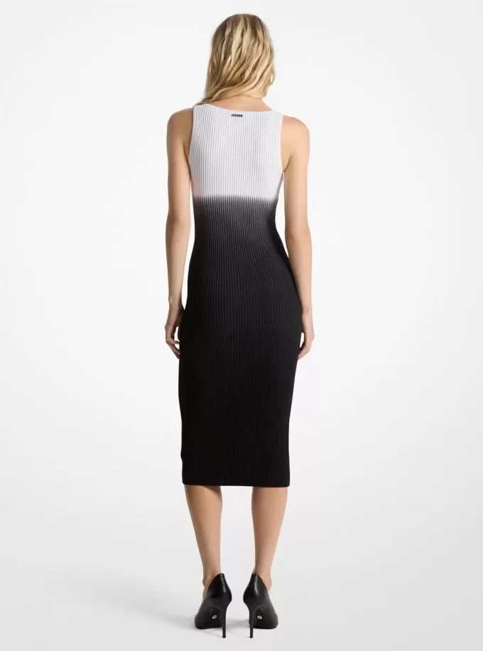 Ombré Ribbed Stretch Viskon Elbise Ombré Ribbed Stretch Viskon Elbise