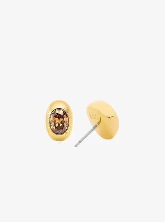Oval Taşlı Küpeler