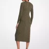 Paisley Desenli Esnek Mat Jersey Midi Elbise