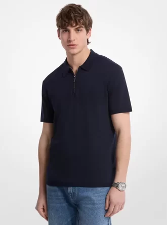 Pamuklu Fermuarlı Polo Tişört