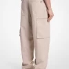 Pamuklu Poplin Fermuarlı Kargo Pantolon