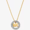 Pavé ve Logo Charm İki Renkli Kolye