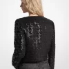 Payetli Tweed Kısa Ceket