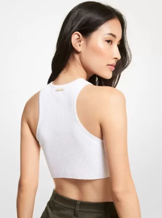 Ribanalı Esnek Viskon Kısa Tank Top