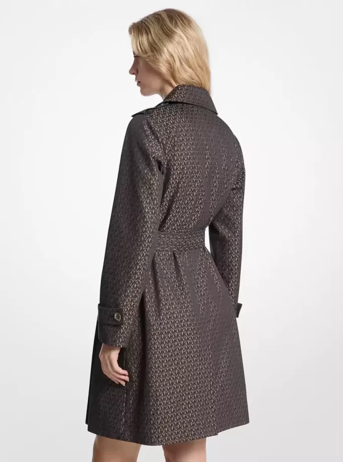 Signature Logo Pamuk Karışımlı Kemerli Trençkot