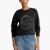Süslemeli Logolu Pamuk Karışımlı Sweatshirt