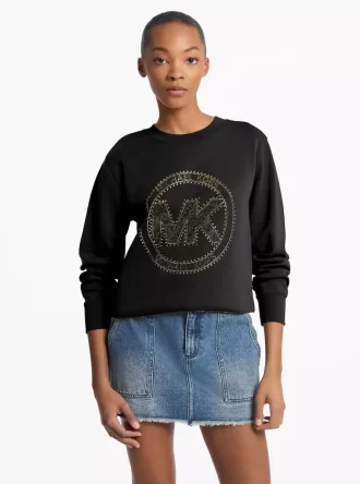 Süslemeli Logolu Pamuk Karışımlı Sweatshirt