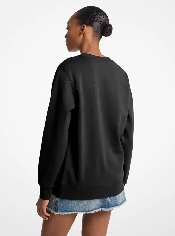 Süslemeli Logolu Pamuk Karışımlı Sweatshirt