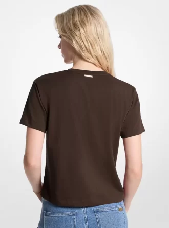 Süslenmiş Logo Organik Pamuklu Tişört
