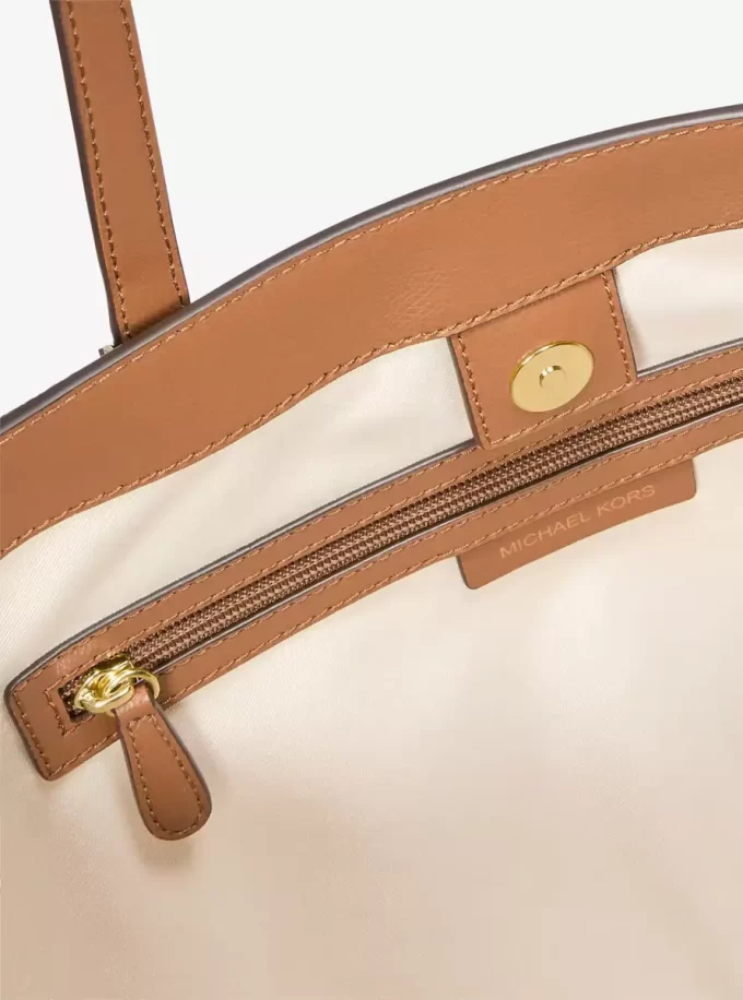 Taryn Büyük İmzalı Logo ve Deri Tote Çanta