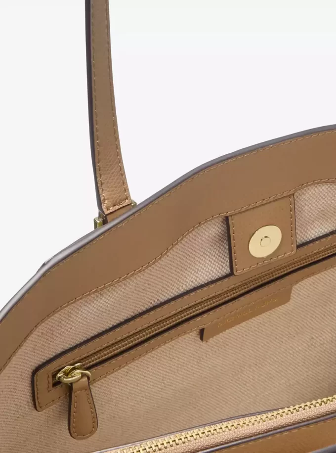 Taryn Büyük İmzalı Logo ve Deri Tote Çanta