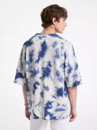 Tie Dye Yün ve Kaşmir Kısa Kollu Kazak