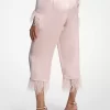 Tüylü Saten Pijama Pantolonu