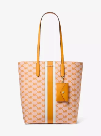 Vincent Büyük Logolu Jakarlı Tote Çanta Kartlıklı