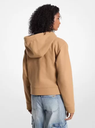 Yün Karışımlı Fermuarlı Kapüşonlu Sweatshirt