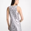 Zebra Payetli Tank Elbise