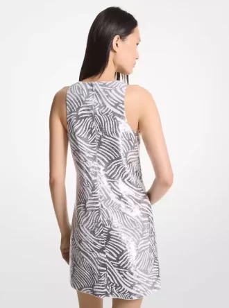 Zebra Payetli Tank Elbise