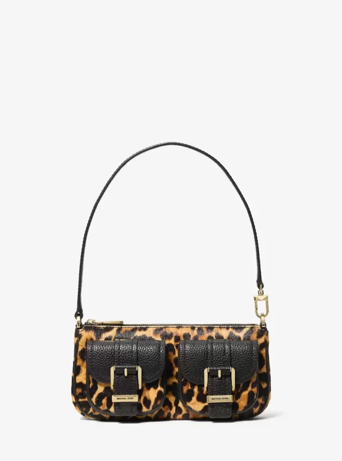 Zoe Küçük Leopar Desenli Dana Kılı Poşet